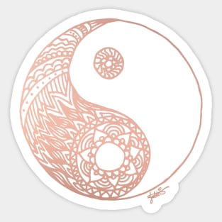 Rose Gold Yin Yang Sticker